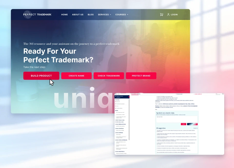 Perfect Trademark mājaslapas dizains un izstrāde