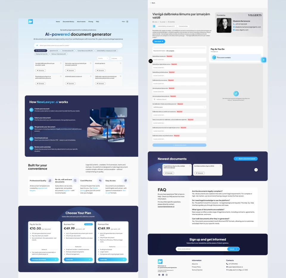Newlawyer UI/UX dizains un vizuālā identitāte