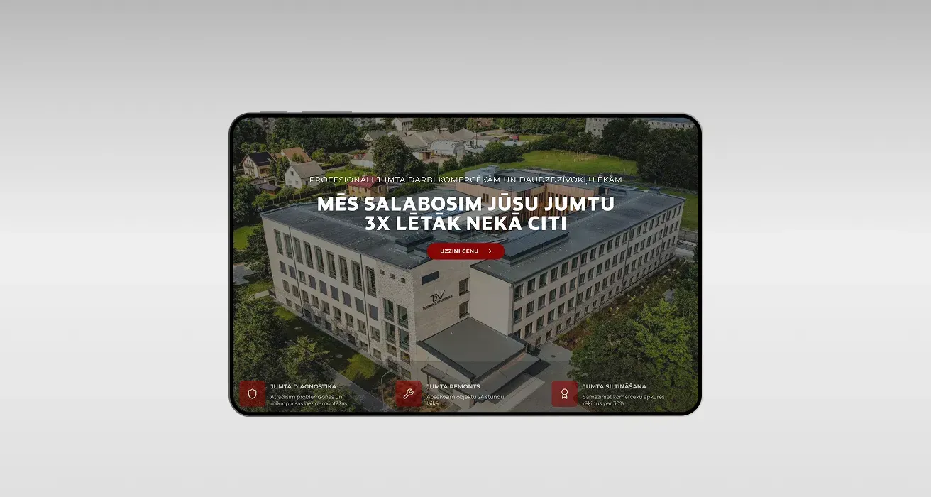 Roofmaster Baltijas mājaslapu sistēma