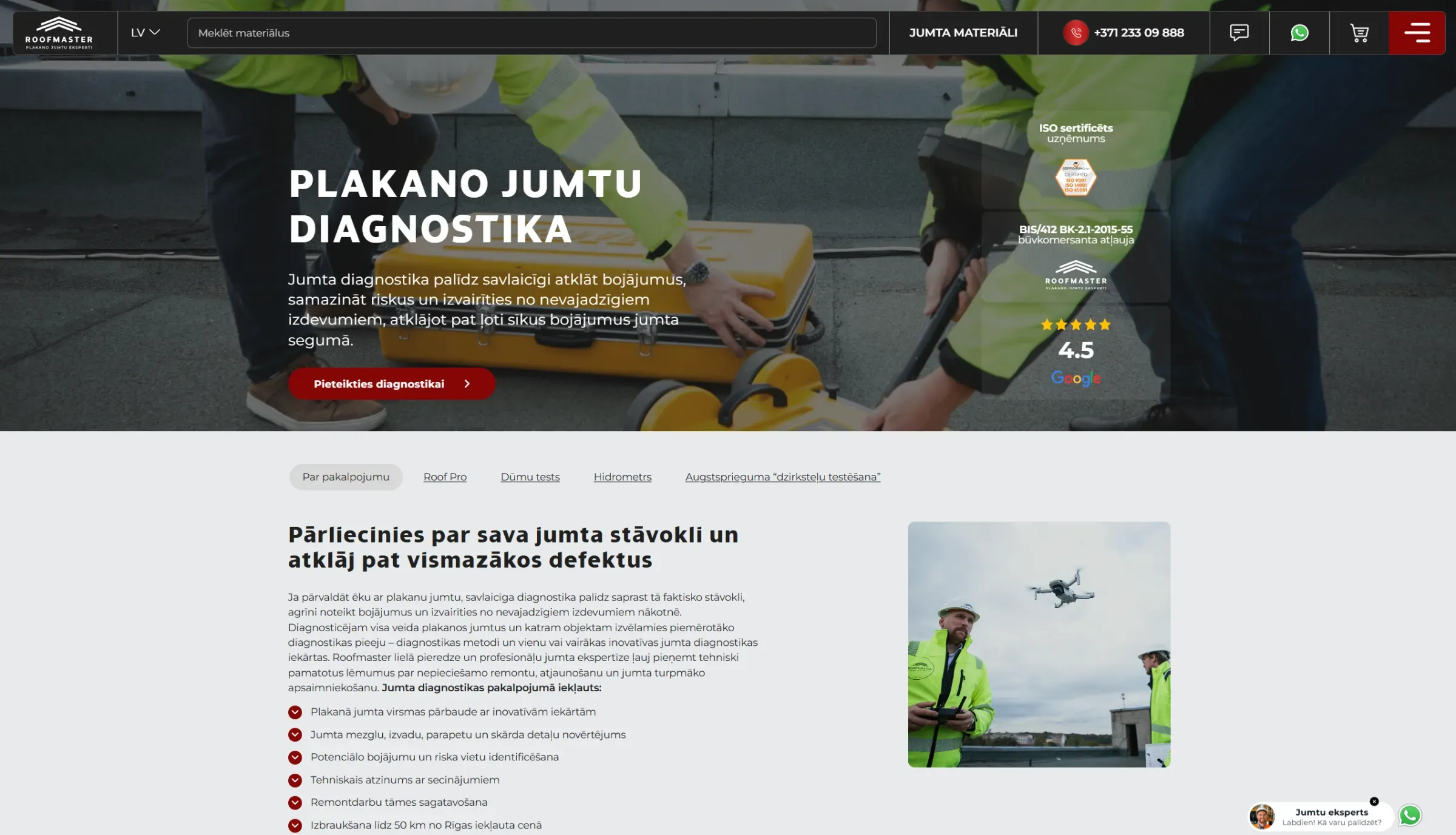 Roofmaster -  jumtu diagnostika