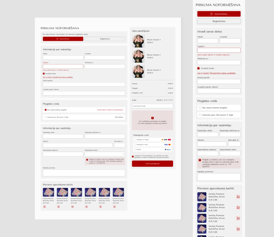 Flowerexpress checkout optimization