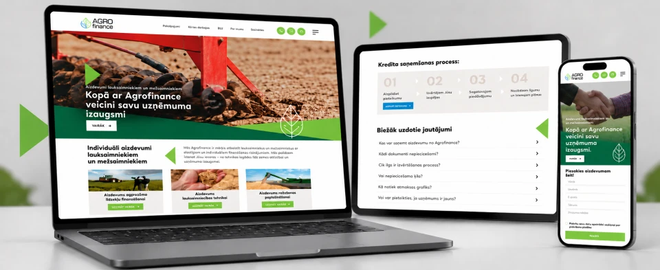 Agrofinance mājaslapas izstrāde